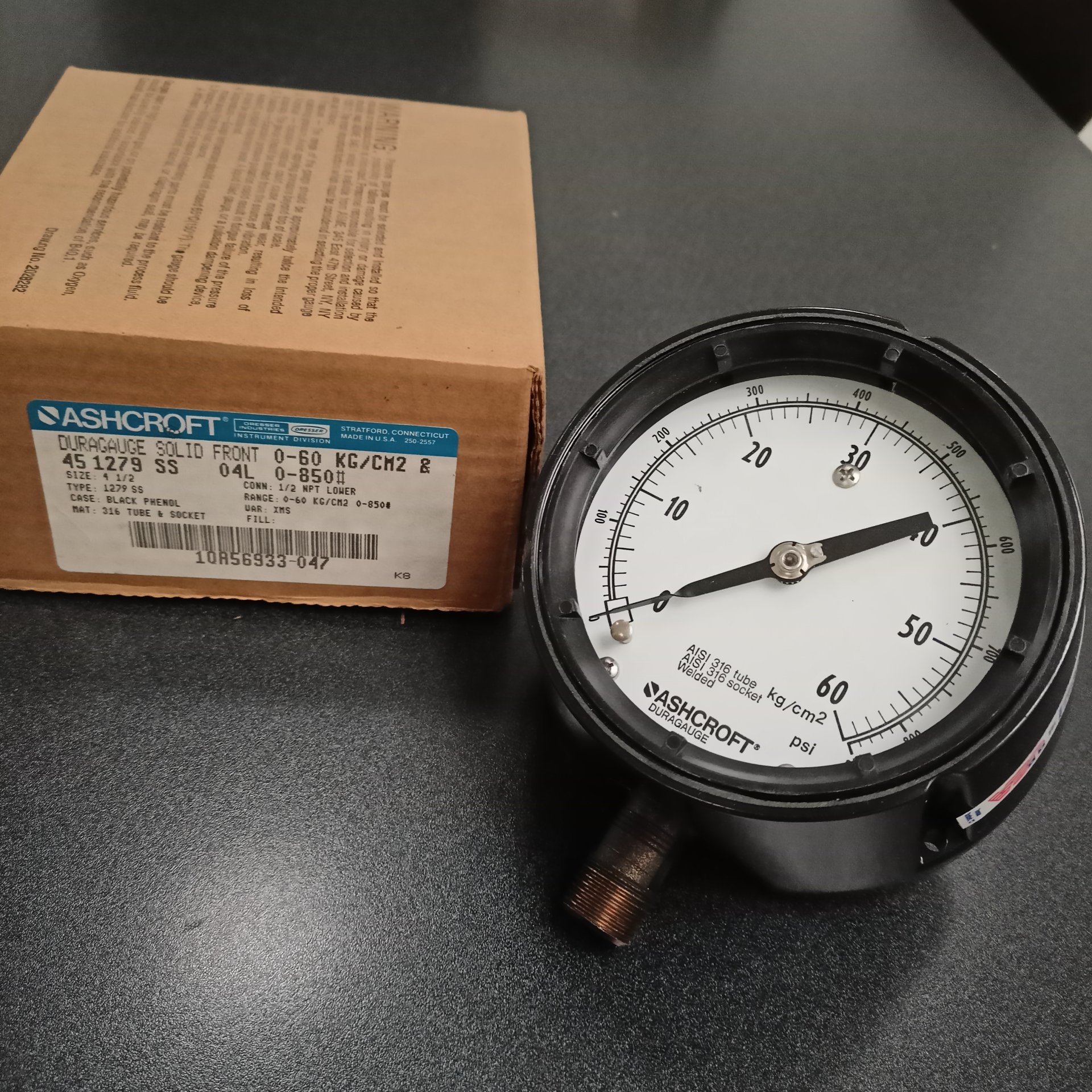 45-1279-SS-04L-0/60KG/CM2 DUAL(PSI) MANOMETRO